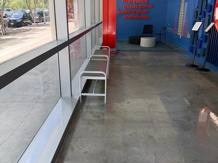 Retail storefront interior with polished concrete floors